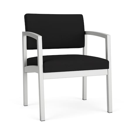 Lesro Lenox Steel Guest Chair, Black/Onyx Seat, Black/Onyx Back, 24.5 W 24.5 L 32 H LS1201